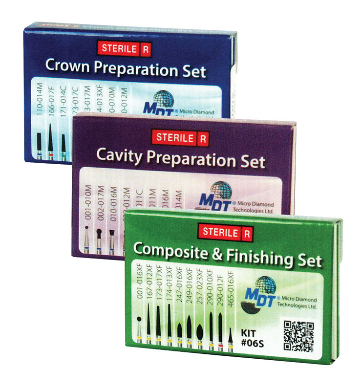 Sterile Diamond Burs Crown Preparation Set 