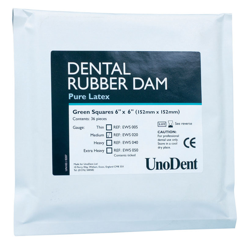 Latex Rubber Dam Squares Medium - 6" x 6" (152 x 152mm) 