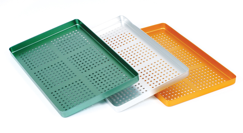 Aluminium Instrument Tray Perforated Blue 